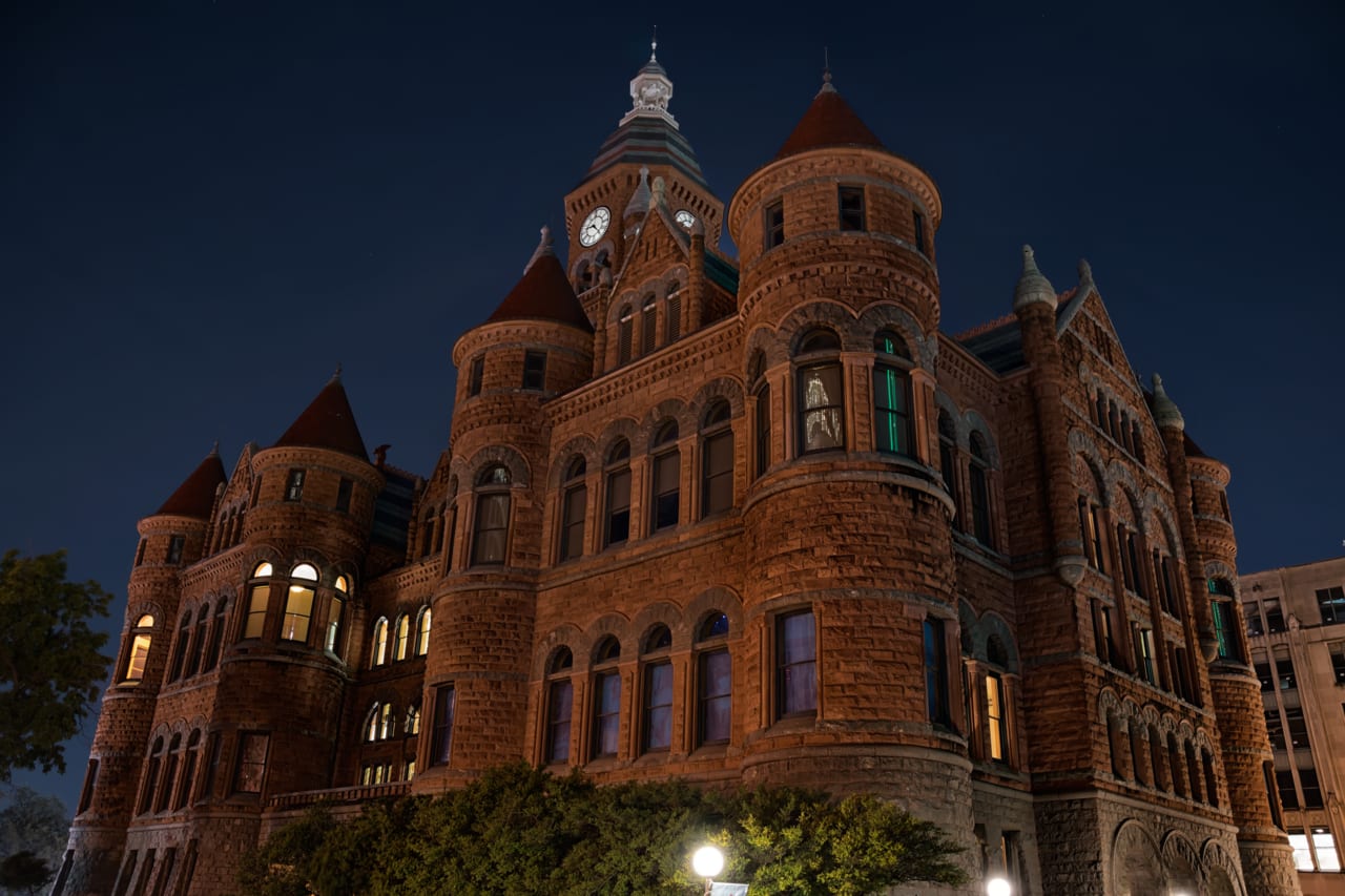 The historic Old Red courthouse in downtown Dallas.
